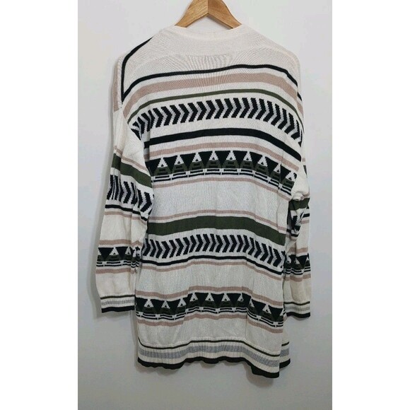 Express Women's Size Small Cardigan Sweater Duster Aztec White Cream - Picture 6 of 7